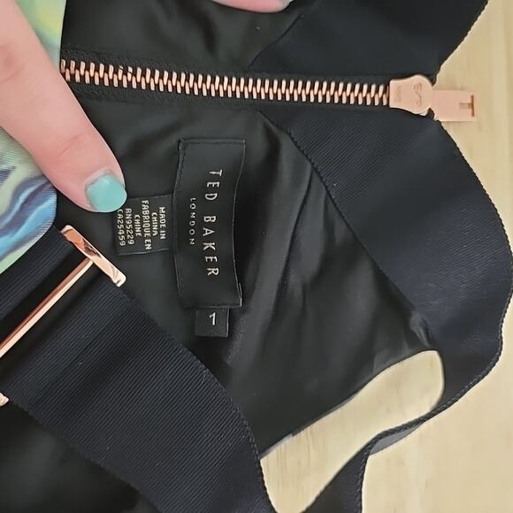 Ted Baker Samra Womens XS Colorful Floral Fit & Flare Skater Buckle Straps Dress - Picture 3 of 9